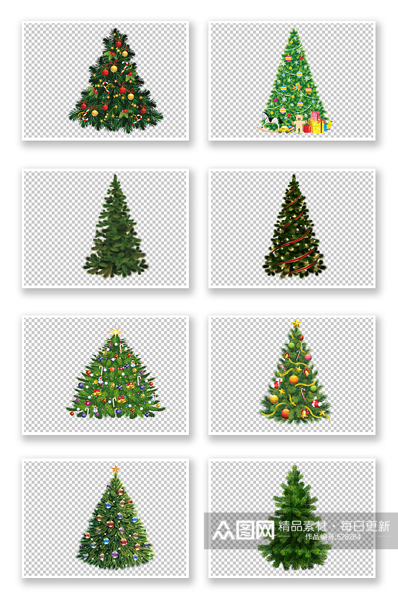 可爱绿色圣诞树素材素材