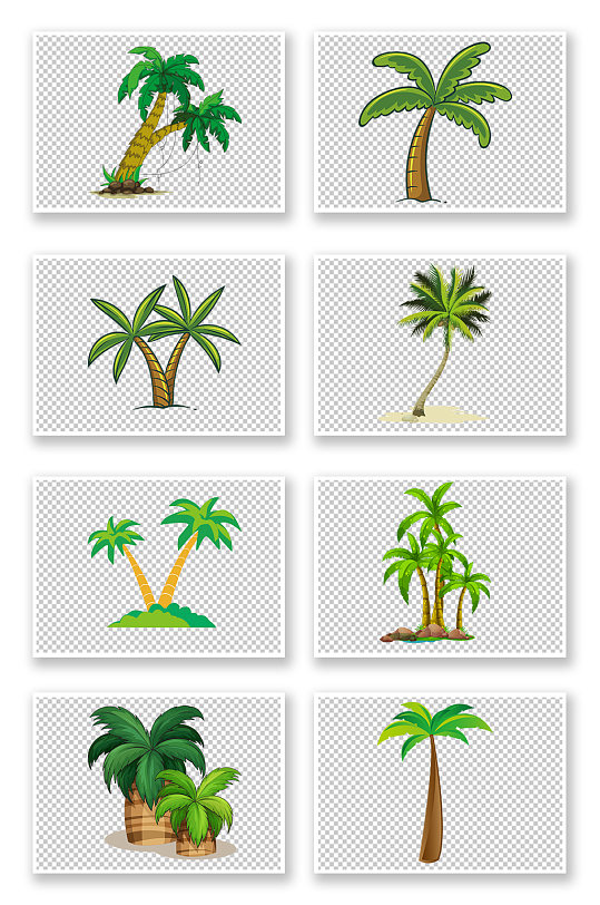 卡通棕榈树椰子树元素