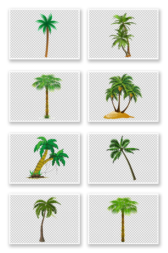 卡通棕榈树椰子树元素
