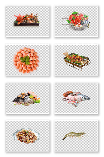 美食海鱼大虾海鲜素材