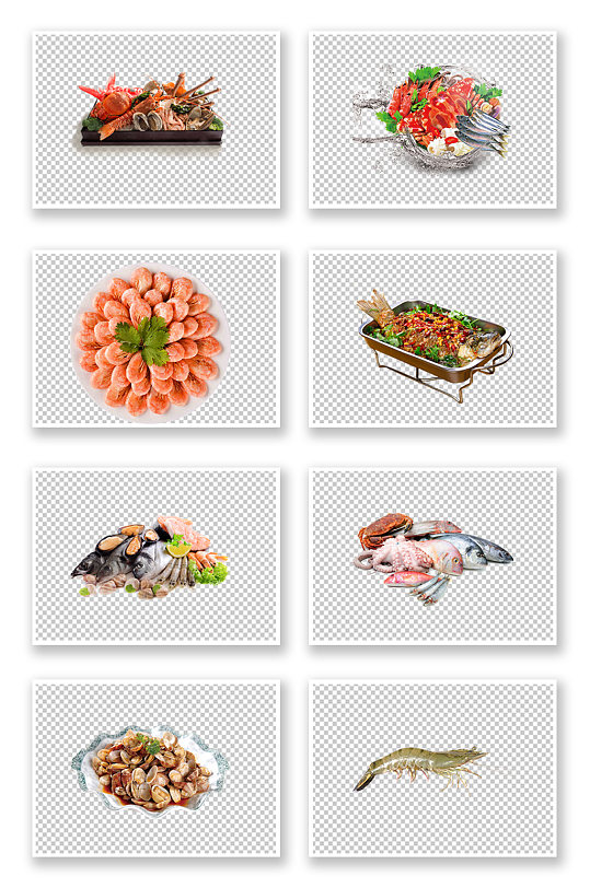 美食海鱼大虾海鲜素材