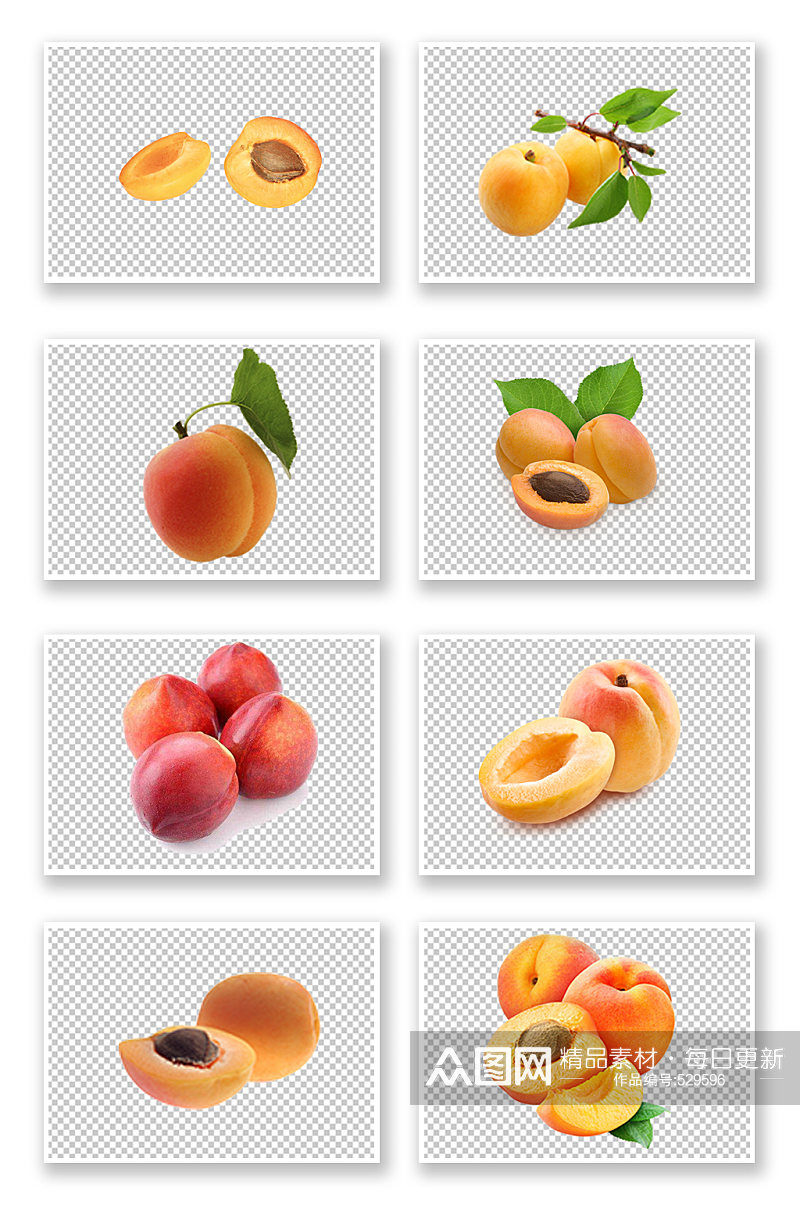 新鲜黄杏杏子水果元素素材