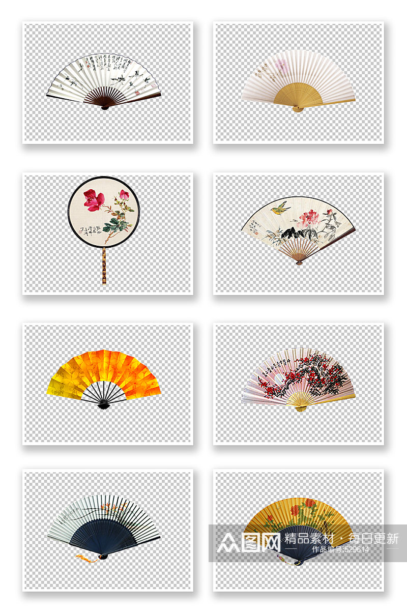 中国风折扇夏季纳凉用品素材