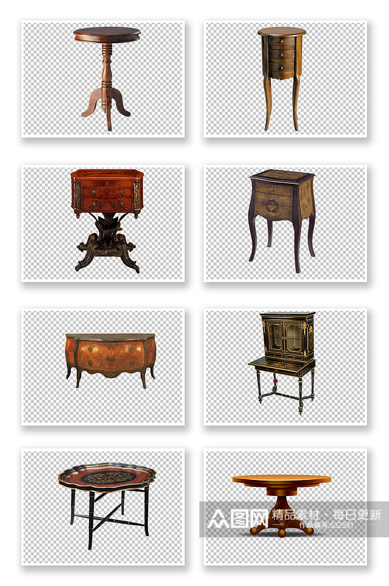 家居木质椅子桌子装修元素素材