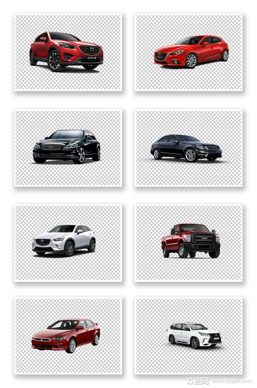 各类跑车汽车轿车免抠元素素材