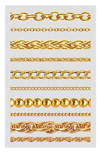 手绘金链子金项链黄金首饰图片素材