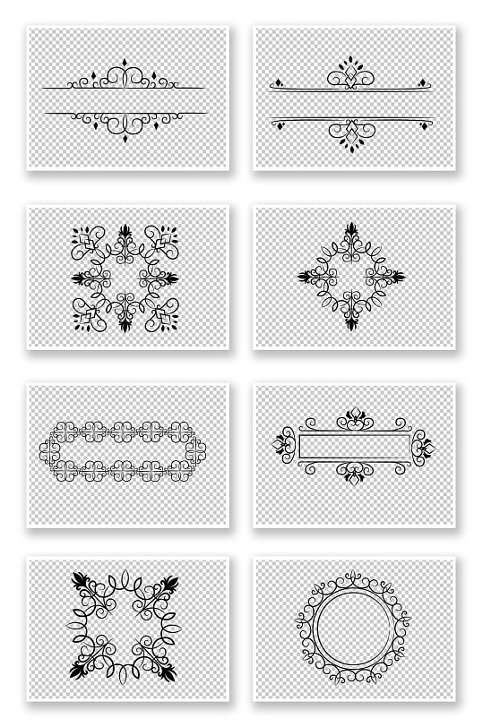 欧式方形花纹边框装饰图案