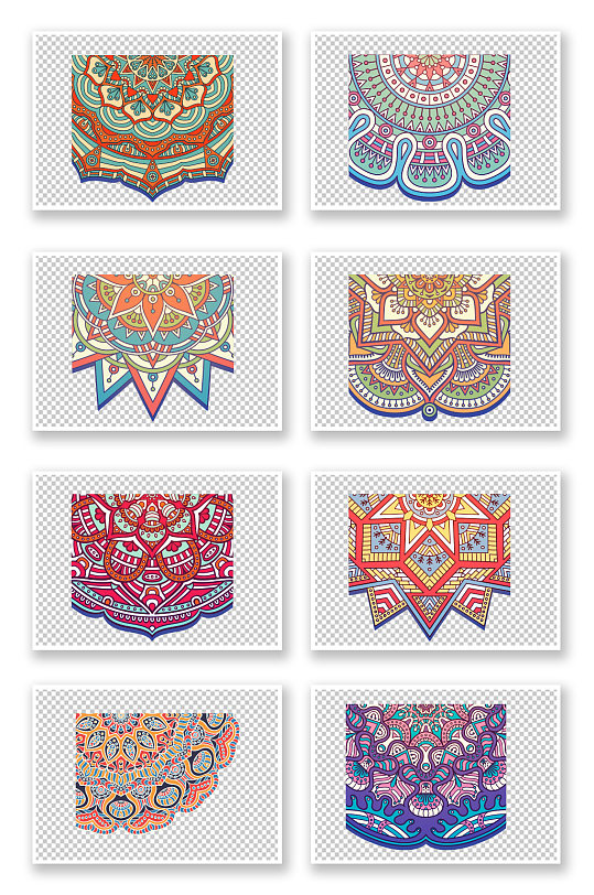 民族风花边花纹图案素材元素