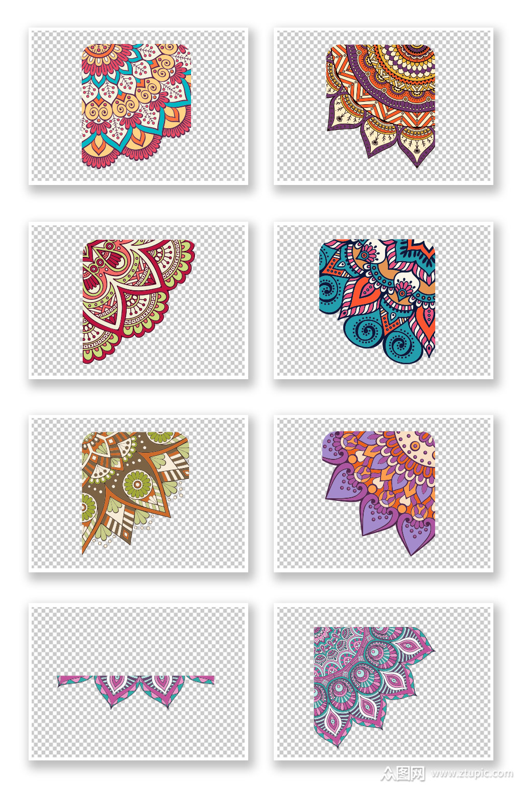 民族风花边花纹图案素材元素