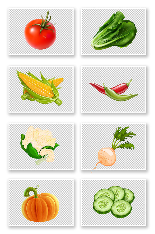 卡通手绘蔬菜青菜食材