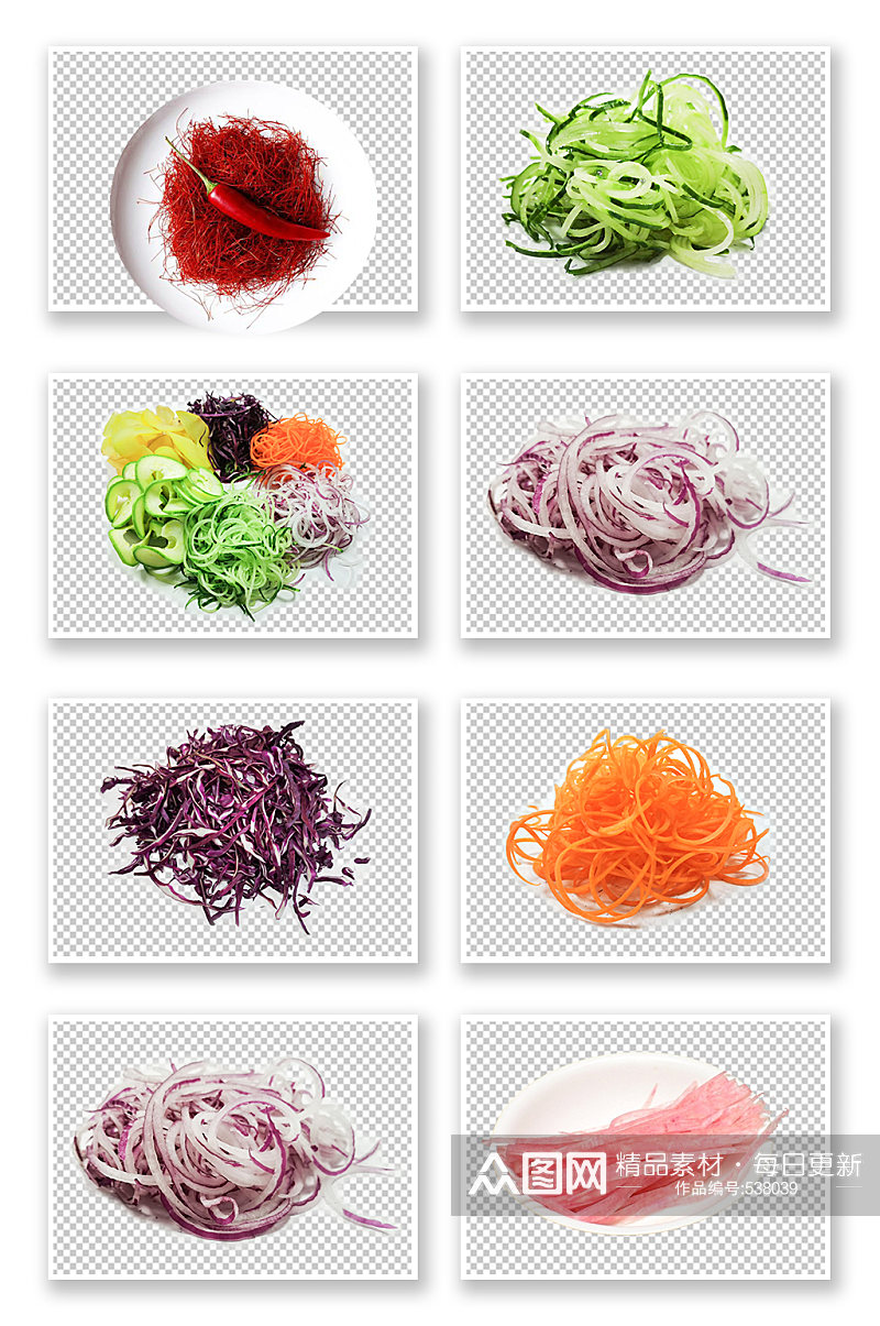 新鲜水果蔬菜切丝青菜食材素材