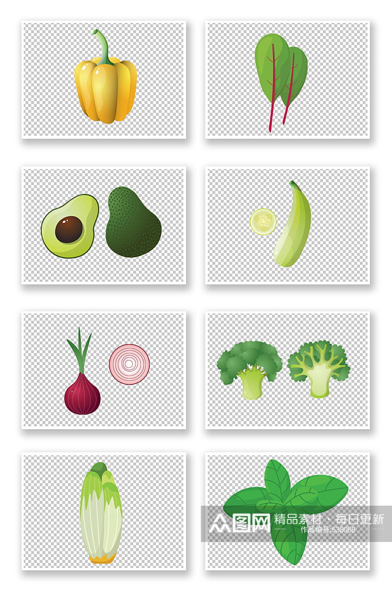 卡通手绘蔬菜青菜食材素材