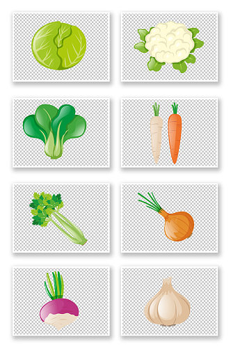 卡通手绘蔬菜青菜食材