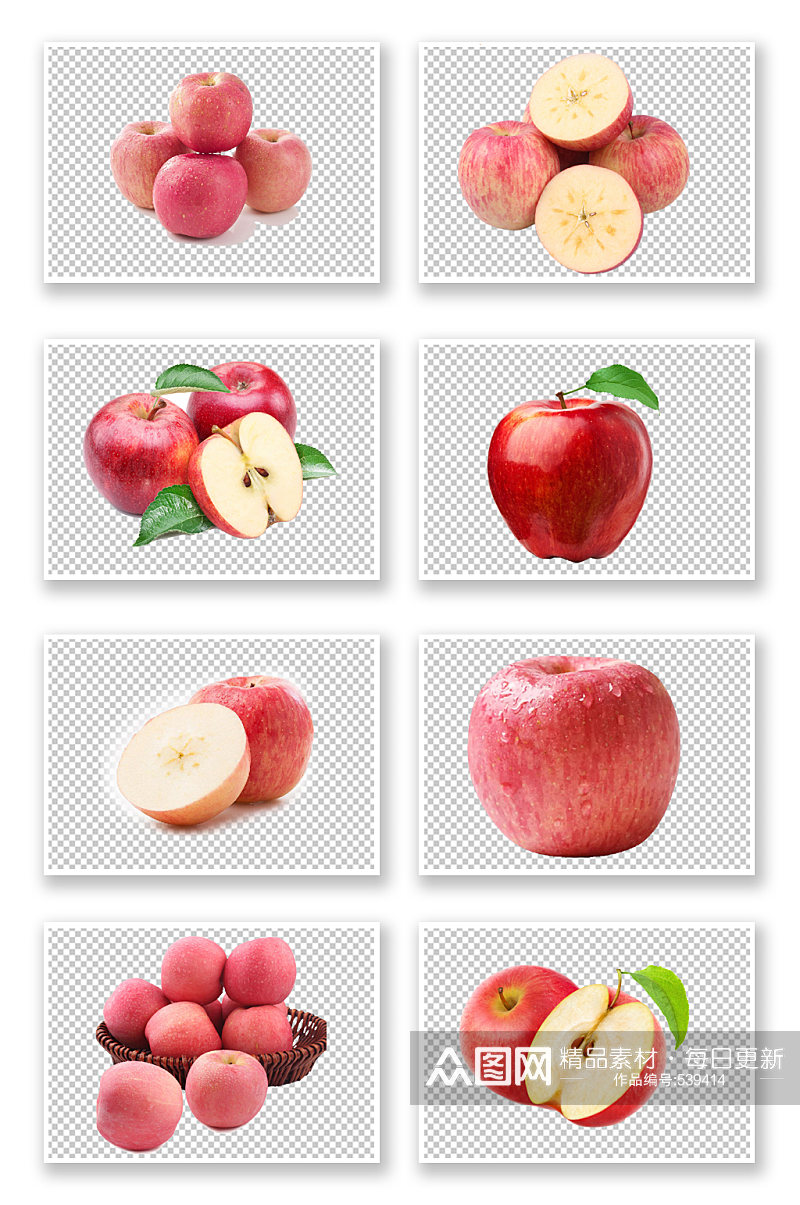 红苹果水果免抠元素素材