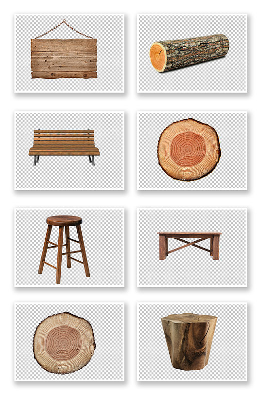 木头牌子椅子家具元素