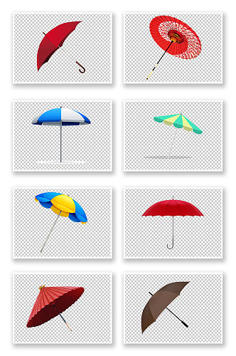 卡通手绘雨伞遮阳伞素材