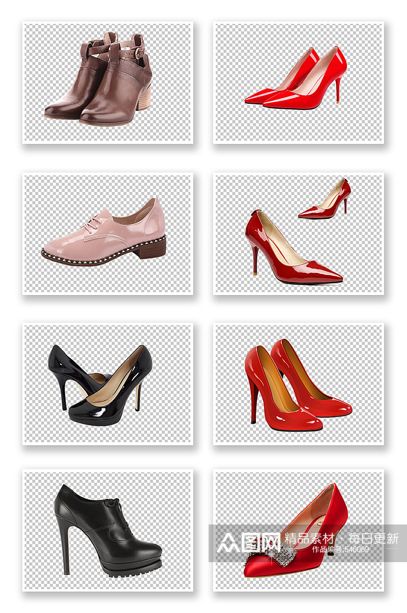 红色高跟鞋女鞋素材素材