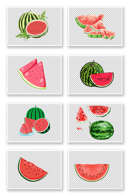 卡通西瓜水果免抠元素