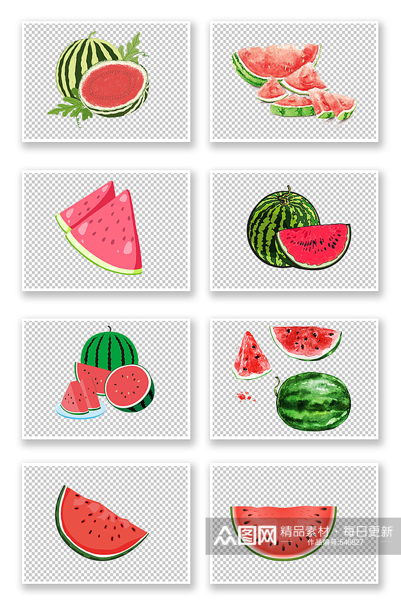 卡通西瓜水果免抠元素素材