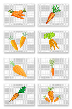 绿色蔬菜手绘胡萝卜素材