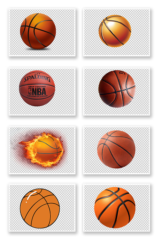 手绘篮球运动体育竞技元素