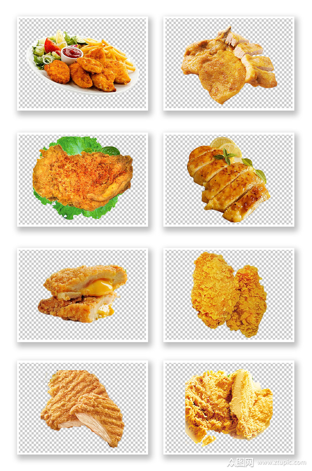 鸡排炸鸡鸡腿素材模板下载-编号555544-众图网