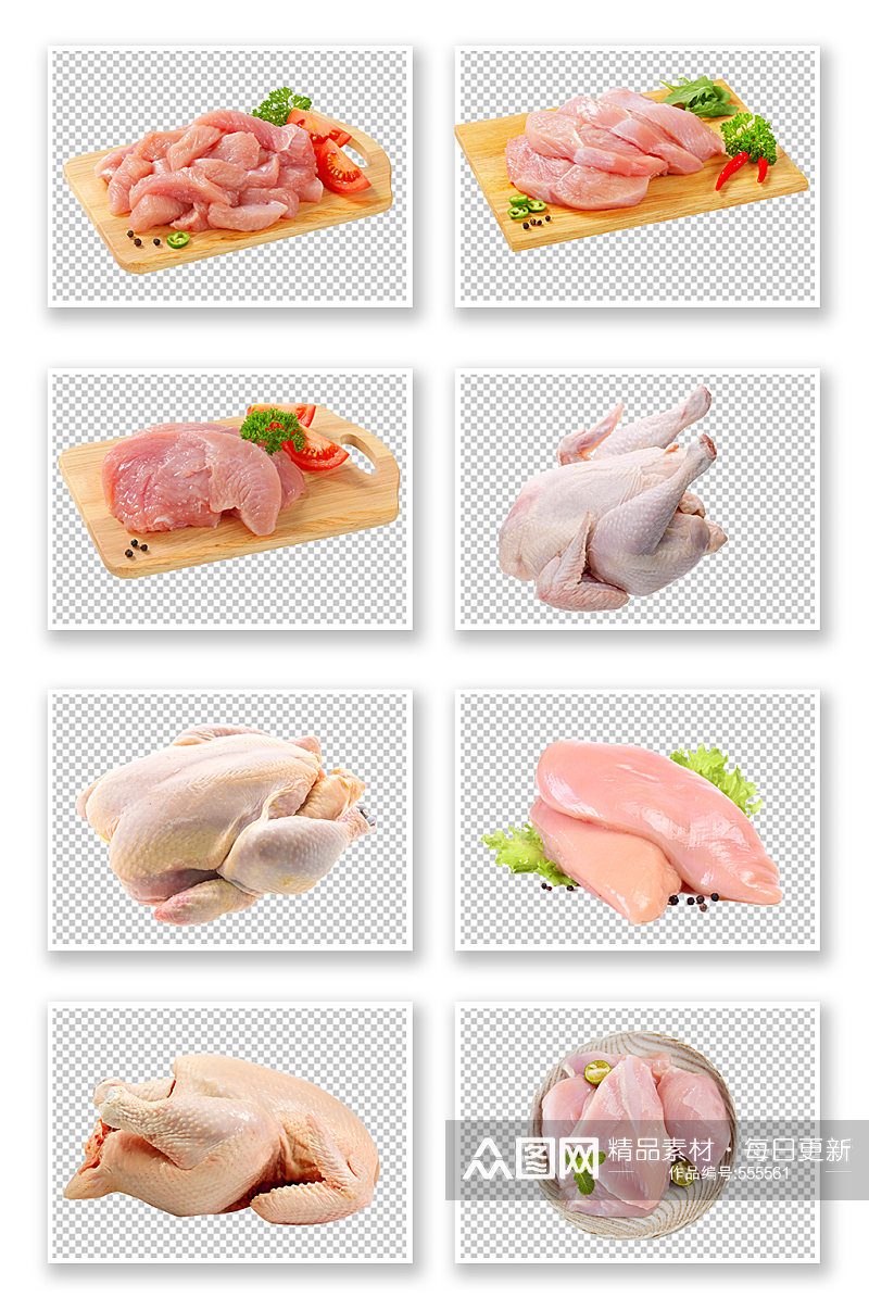 新鲜鸡肉鸡腿鸡胸肉素材素材