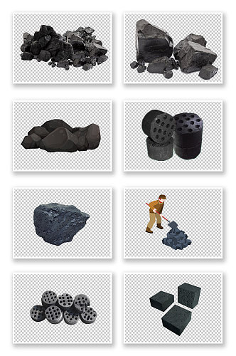 煤碳煤块蜂窝煤矿石素材