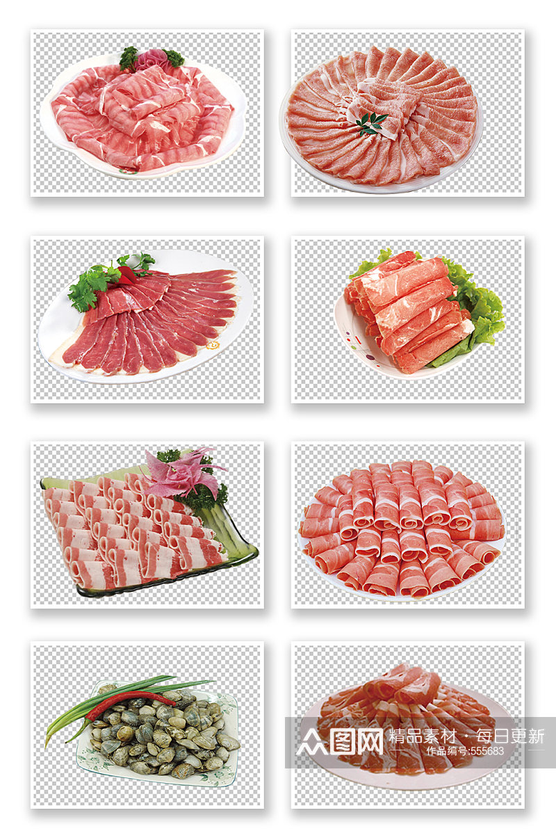 火锅食材羊肉卷牛肉卷素材素材