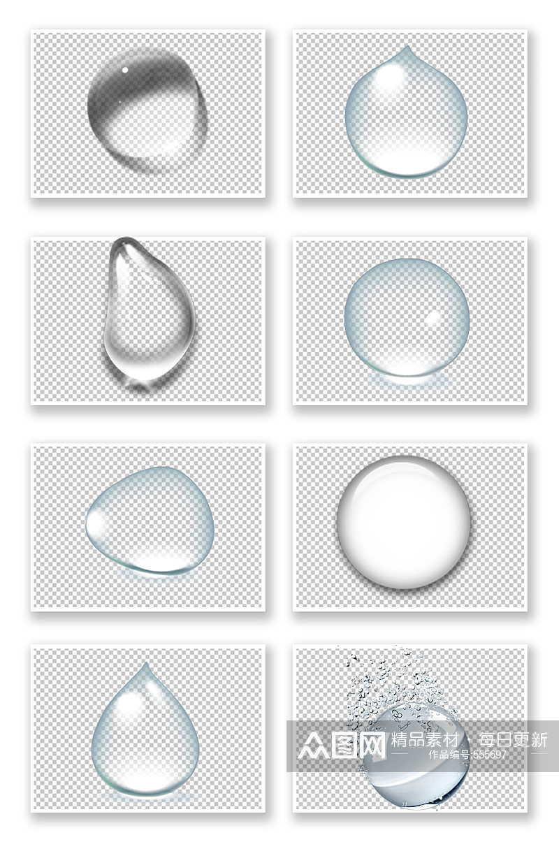 水珠水滴水泡气泡透明素材素材