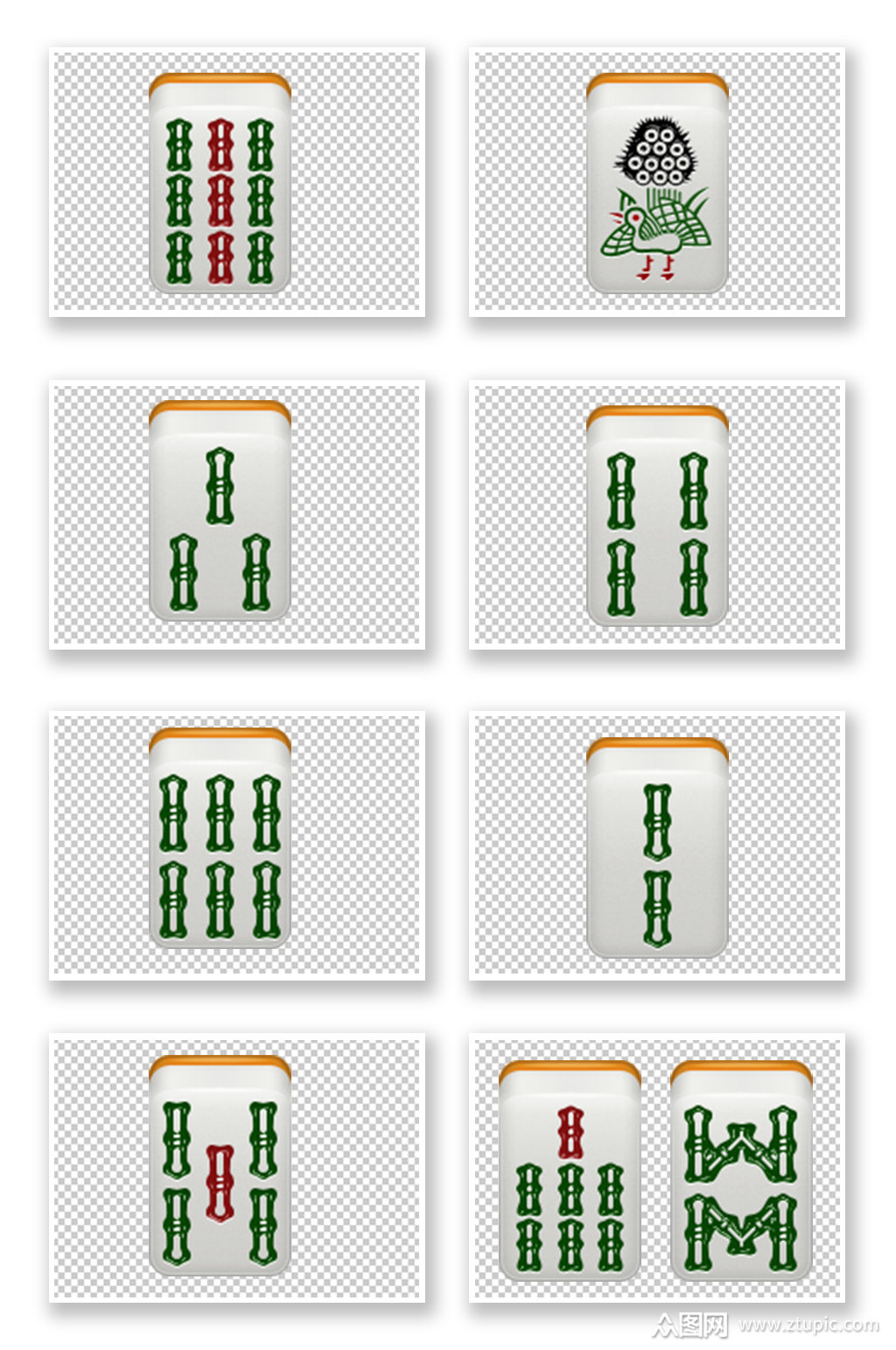 手绘麻将免抠元素