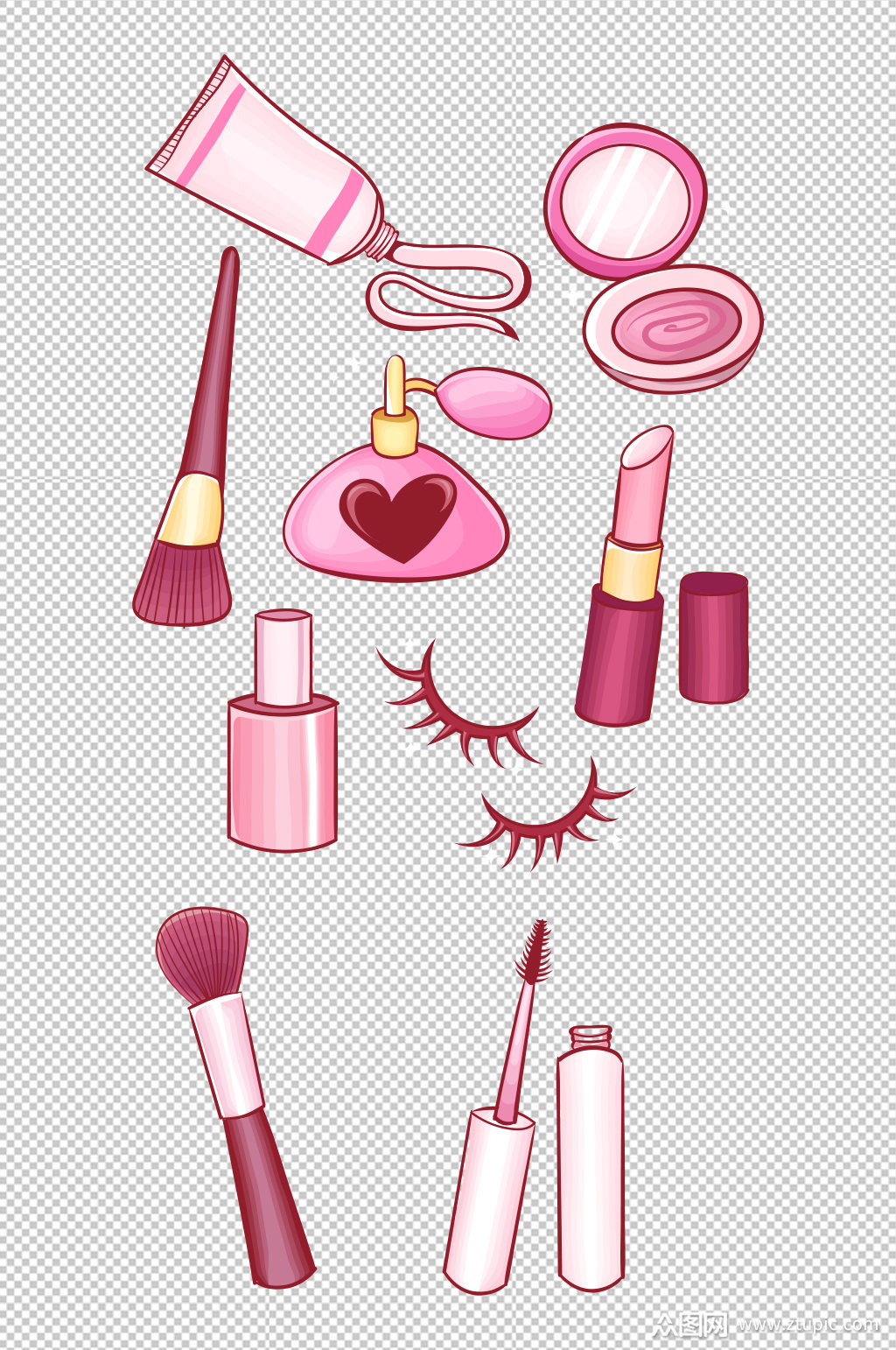 手绘美妆化妆品元素