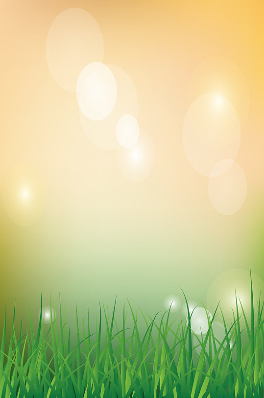 唯美梦幻小草植物矢量背景