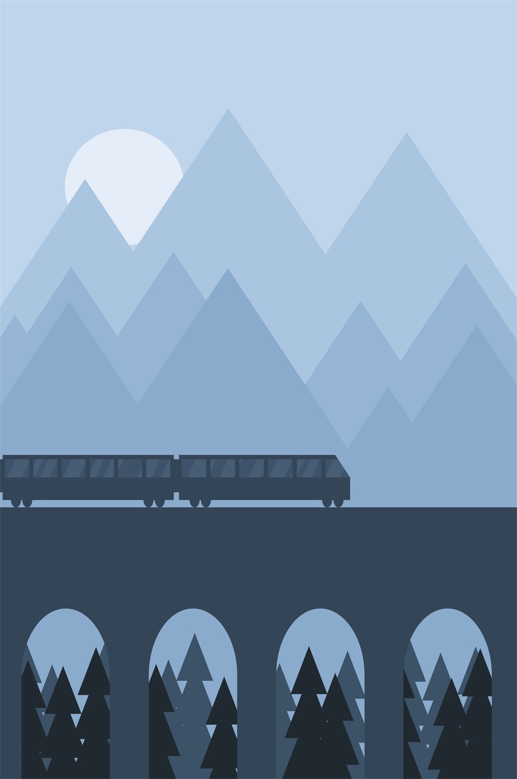 夜晚手绘火车风景插画背景立即下载世界那么大可爱女孩坐火车旅行日记
