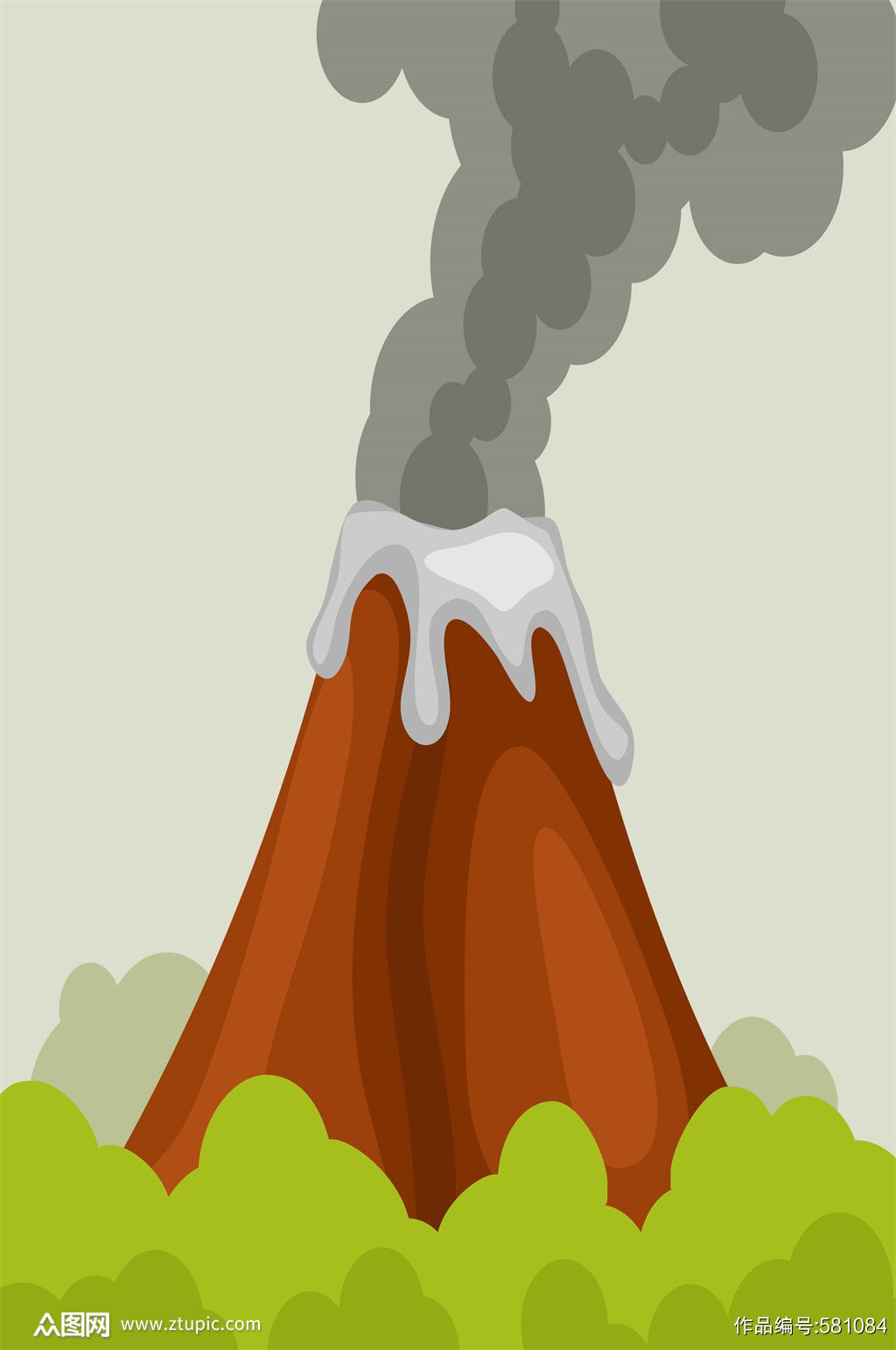 卡通手绘火山插画背景模板下载 编号 众图网