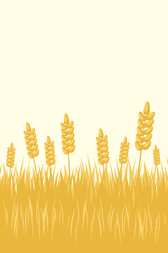 简约麦穗秋天景色插画背景