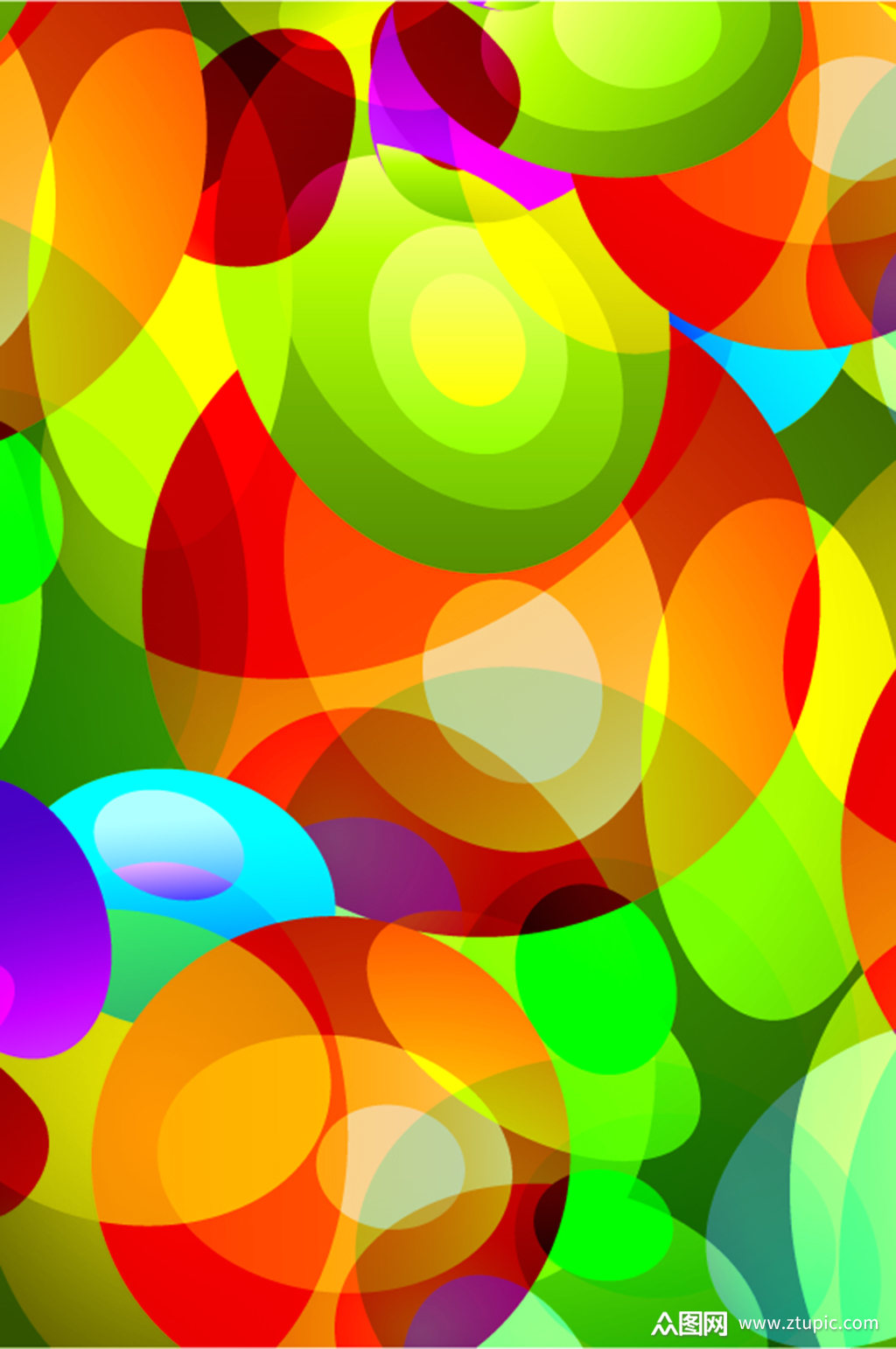 彩色卡通圆形背景素材素材