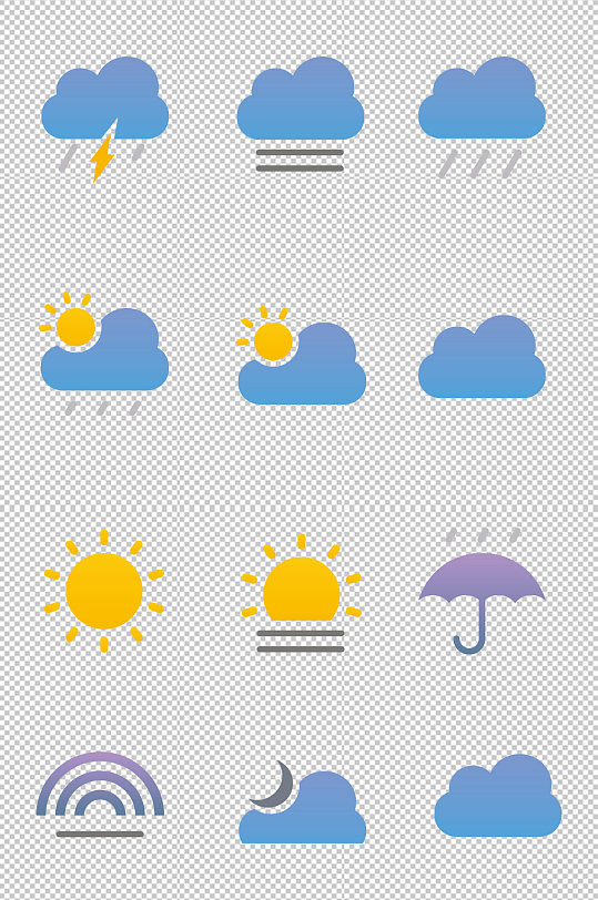 卡通天气预报图标