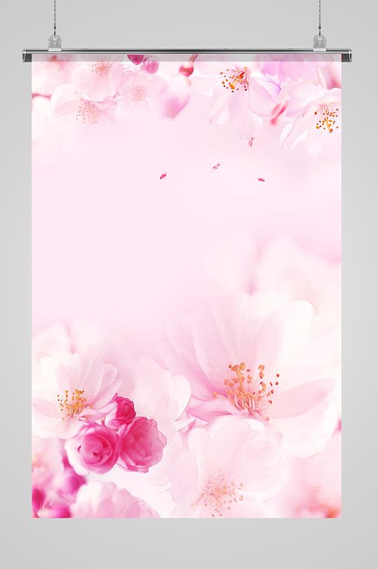 唯美花朵粉色海报背景
