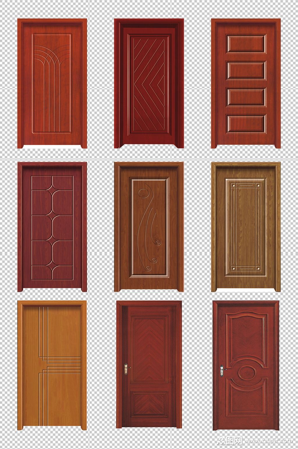 红木门防盗门家居家装素材素材
