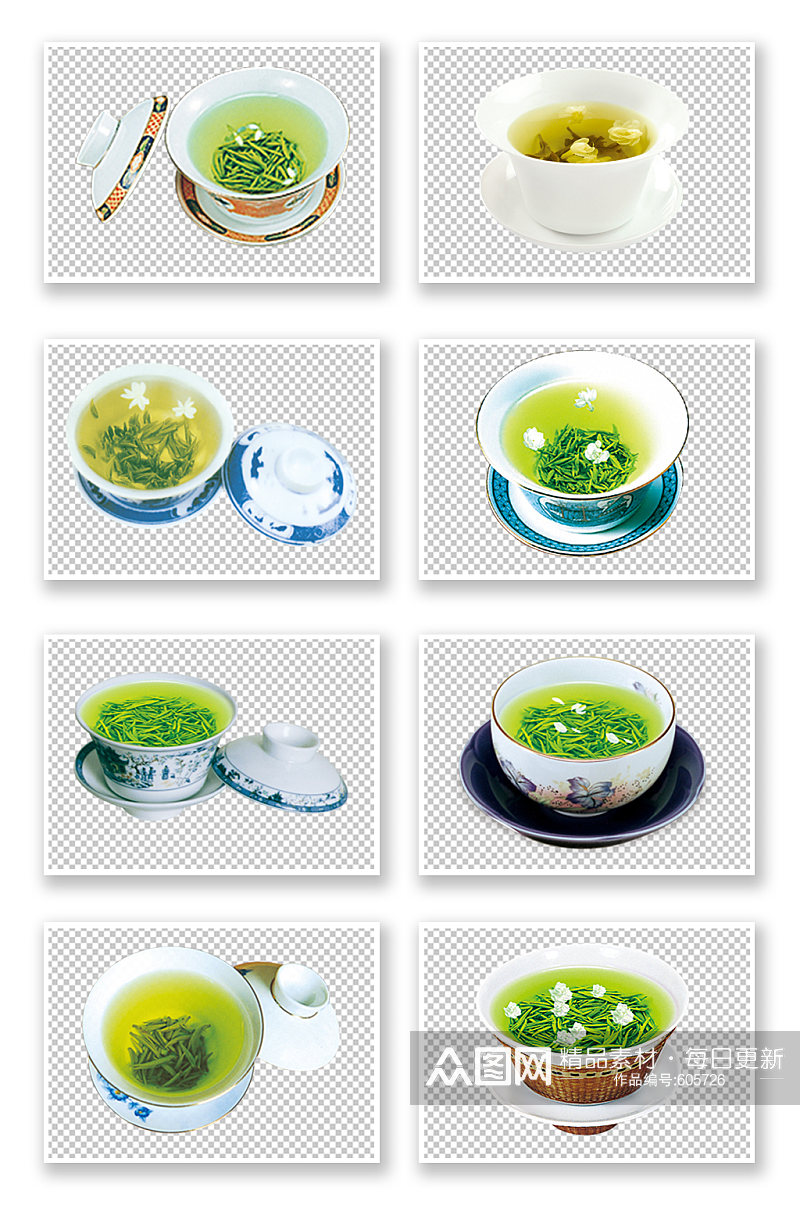 茶具茶杯绿茶免抠素材素材