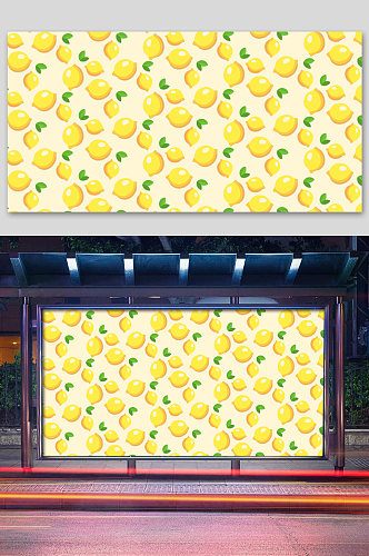 黄色可爱卡通柠檬背景设计