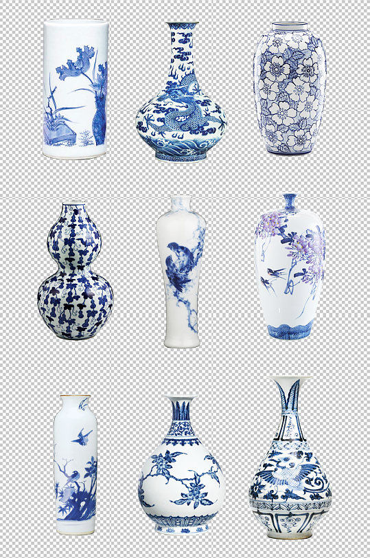 青花瓷陶瓷古董花瓶
