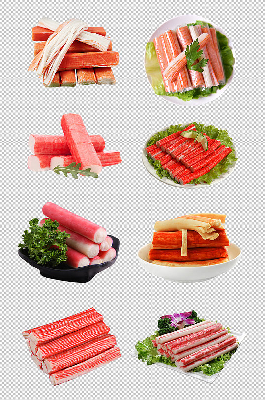 火锅食材蟹肉棒免抠素材