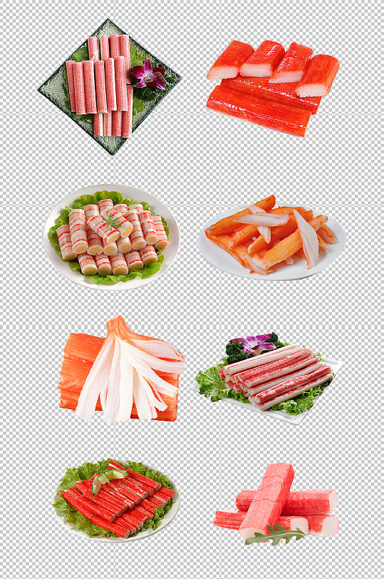 火锅食材蟹肉棒免抠素材