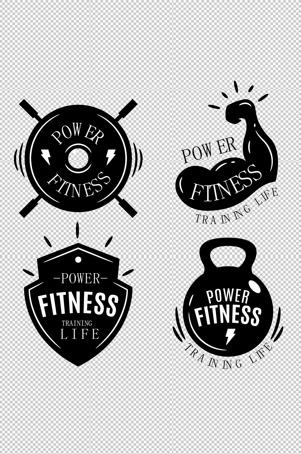 时尚健身标签徽章素材