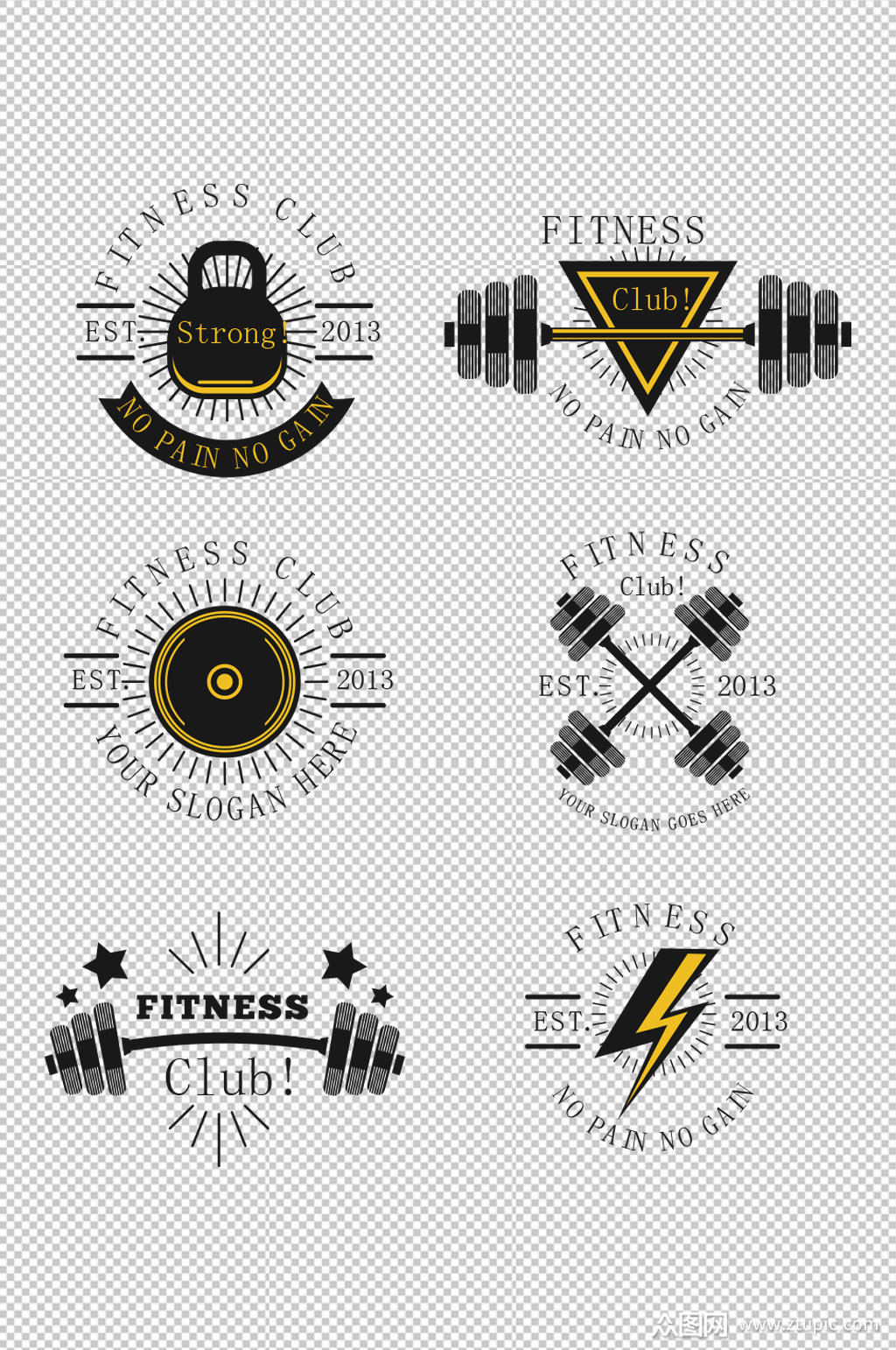 时尚健身标签徽章素材