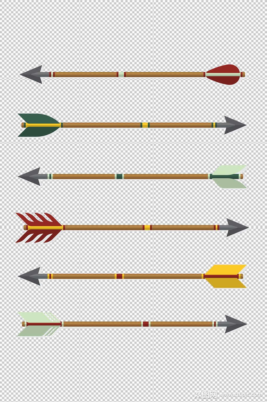 彩色手绘弓箭箭头素材