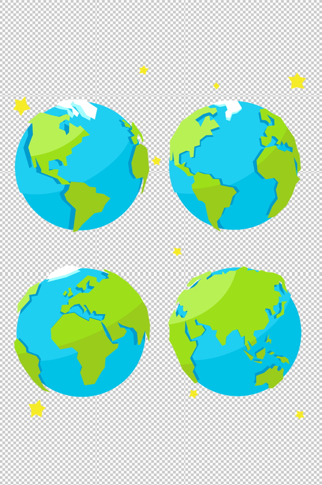 卡通手绘地球免抠元素