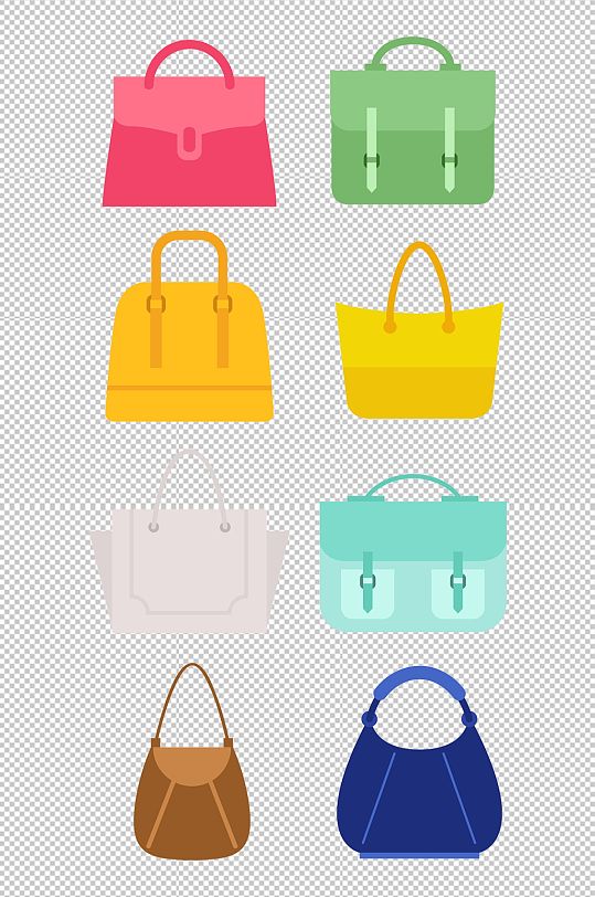 彩色卡通女包手提包背包元素